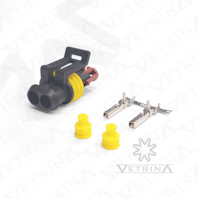KIT SUPERSEAL 2 vias (Conector + Selos + Terminais)