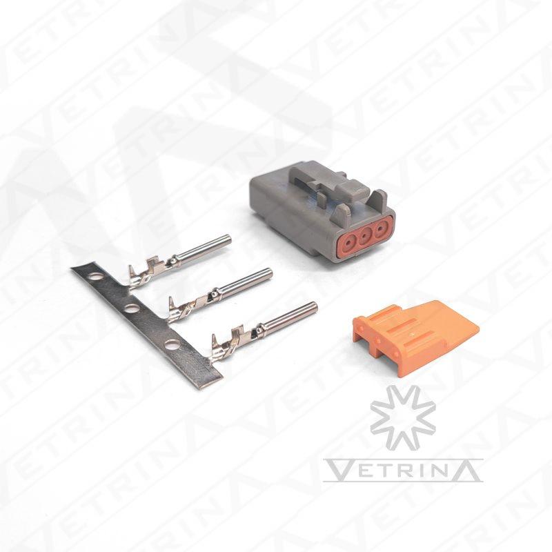 KIT DTM06 3 vias (Conector + Terminais + Trava)