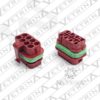 KIT EATON 8 vias VERMELHO (Conector + Trava + Selos + Terminais)