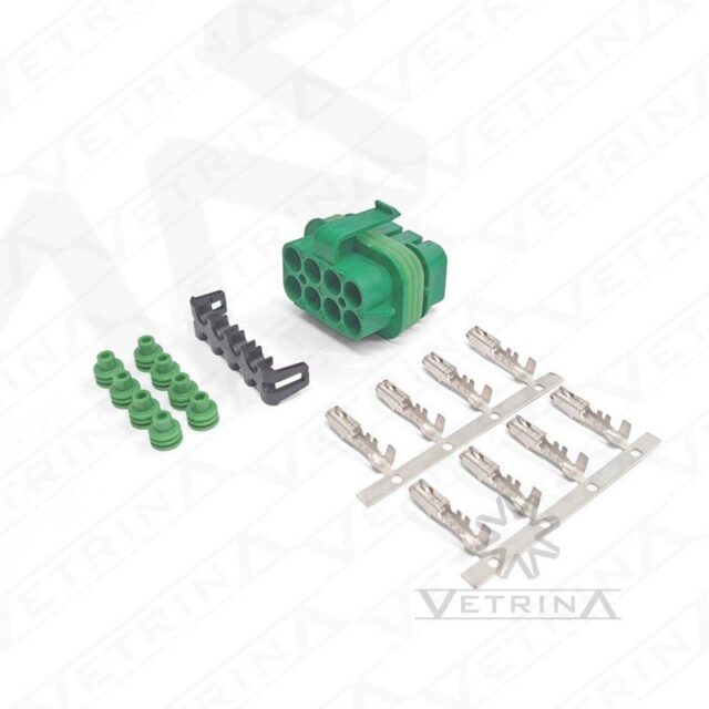 KIT EATON 8 vias VERDE (Conector + Trava + Selos + Terminais)