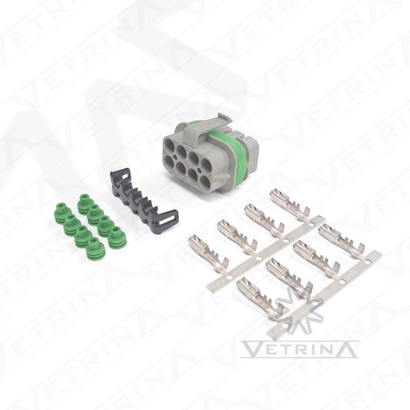 KIT EATON 8 vias CINZA (Conector + Trava + Selos + Terminais)