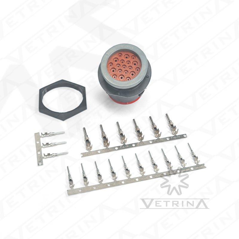 KIT DEUTSCH HDP 19 vias (Conector + Rosca + Terminais)