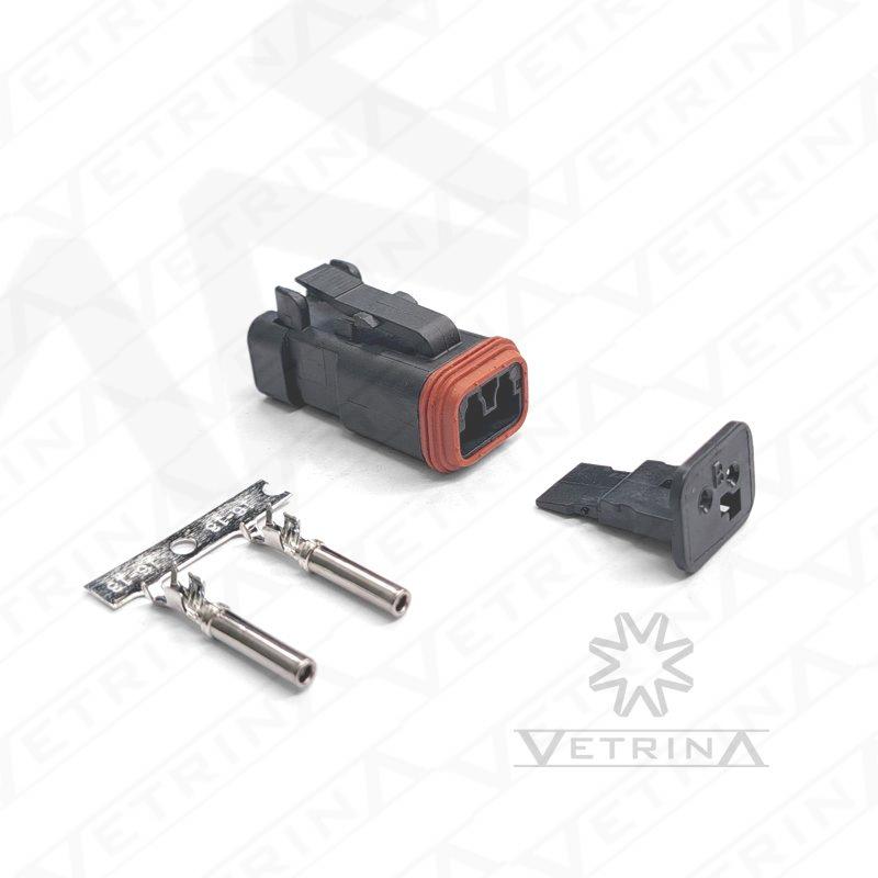 KIT DEUTSCH DT 2 vias (Conector + Trava + Terminais)