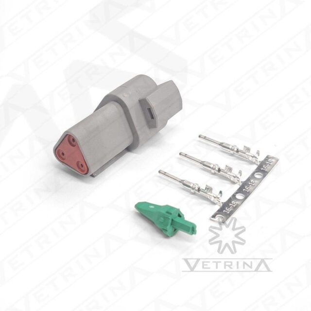 KIT DT04-3P (Conector + Trava + Terminais)