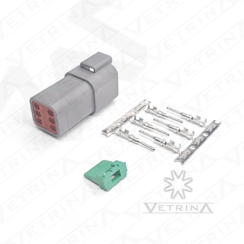 KIT DT04-06P (Conector + Trava + Terminais)