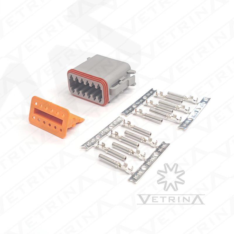 KIT DT06-12S (Conector + Trava + Terminais)