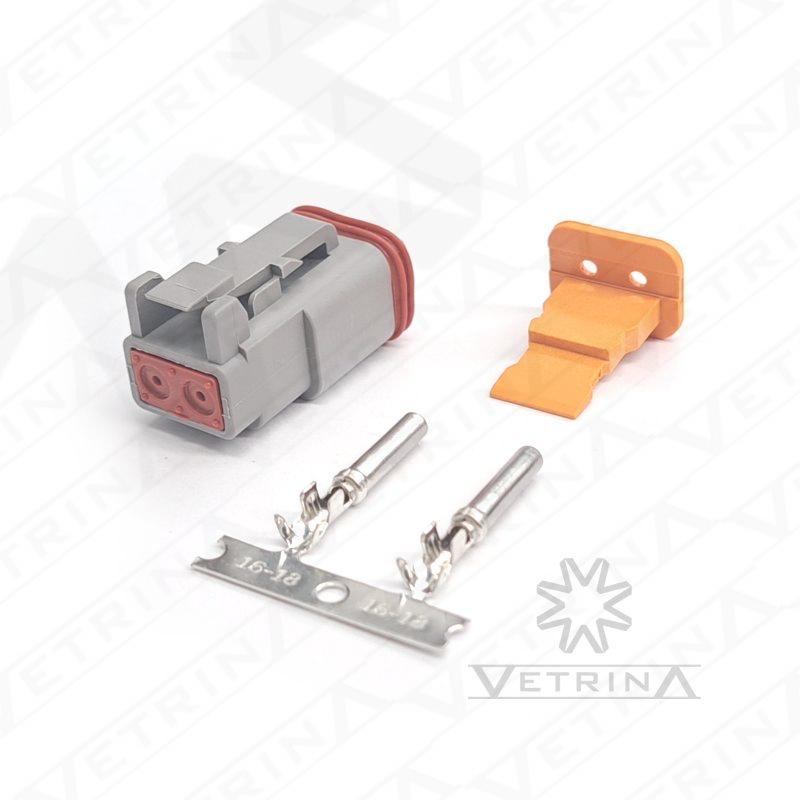 KIT DT06-2S (Conector + Trava + Terminais)