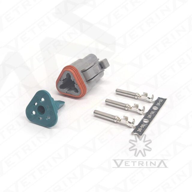 KIT DT06-3S (Conector + Trava + Terminais)