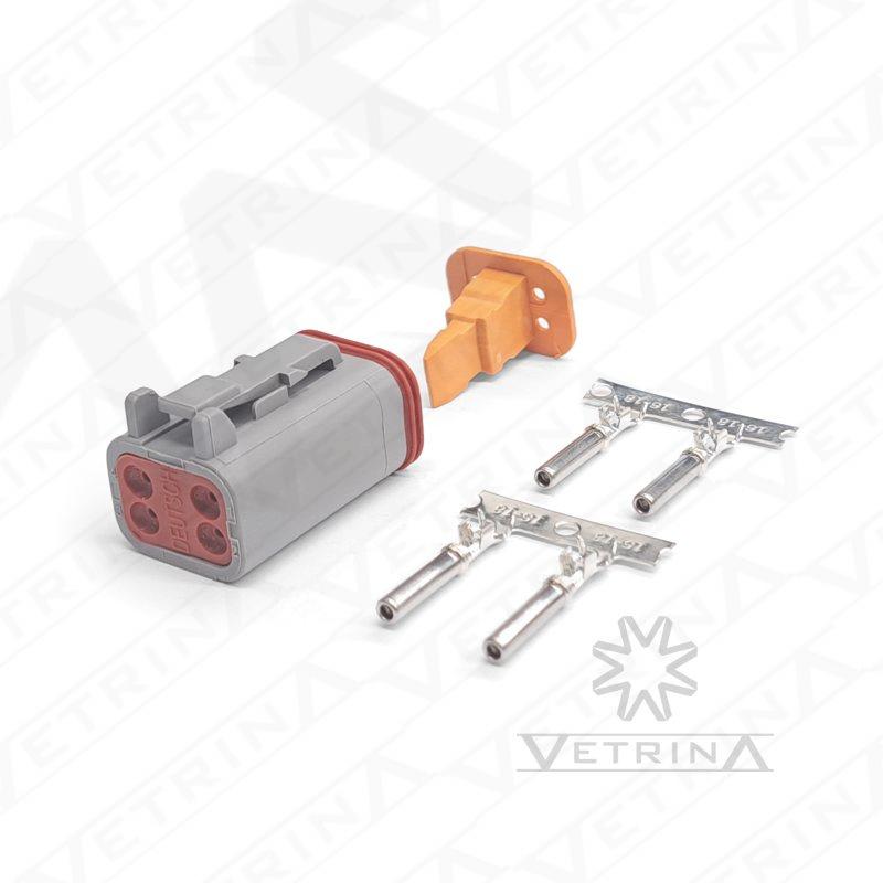 KIT DT06-4S (Conector + Trava + Terminais)