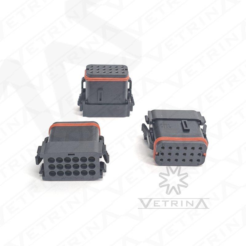 Conector AMPHENOL 18 Vias preto chaveamento "B"