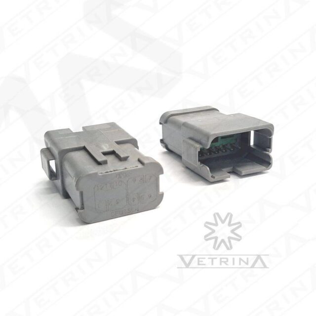 Conector DEUTSCH DT 12 Vias cinza com retentor