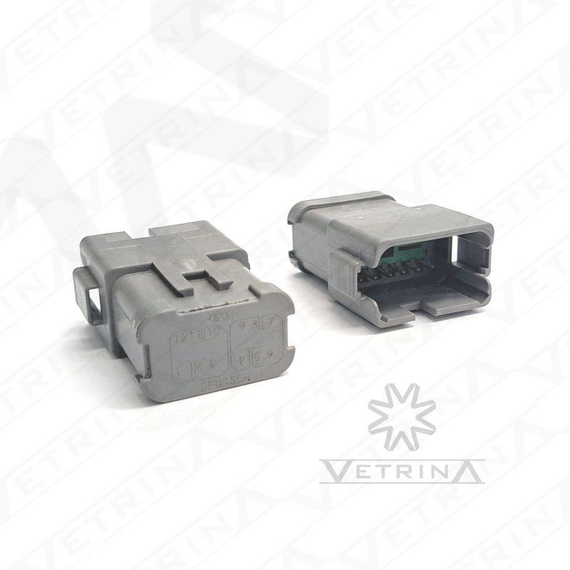 Conector DEUTSCH DT 12 Vias cinza com retentor