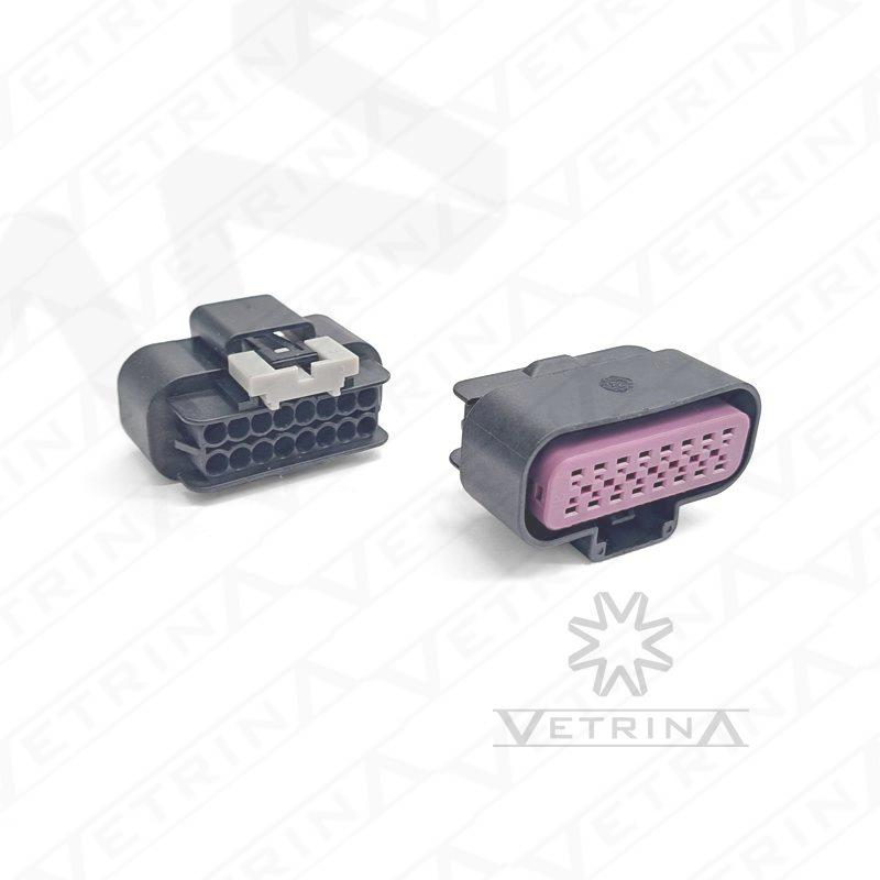 Conector DELPHI GT150 16 vias preto/roxo