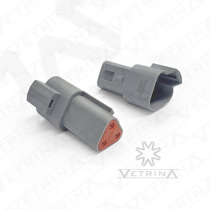 Conector AMPHENOL AT 3 vias cinza
