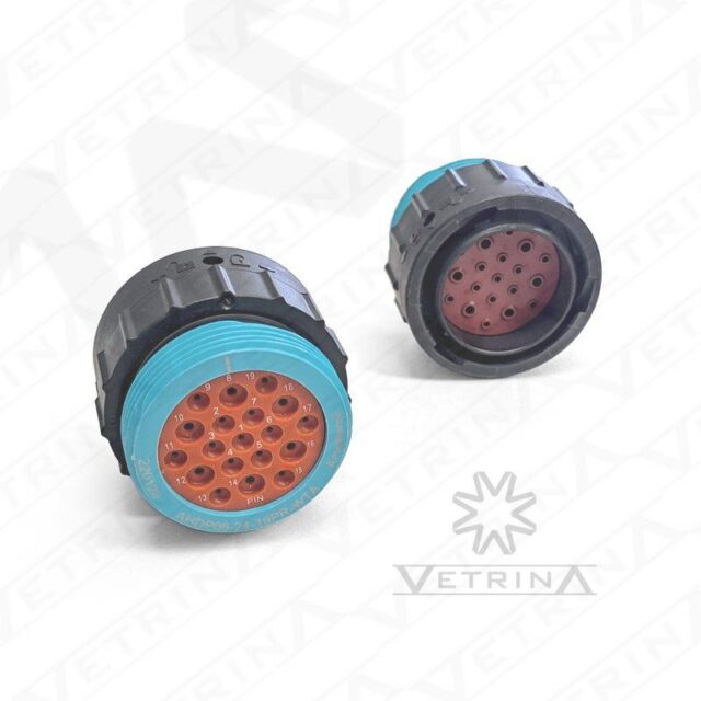 Conector AMPHENOL 19 vias azul com rosca traseira
