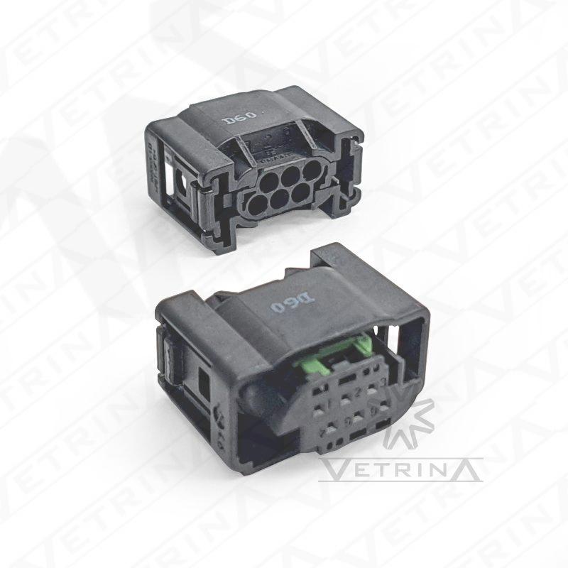 Conector MQS 6 vias preto