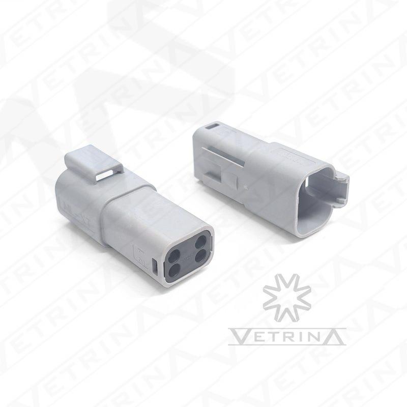 Conector MOLEX 4 vias cinza