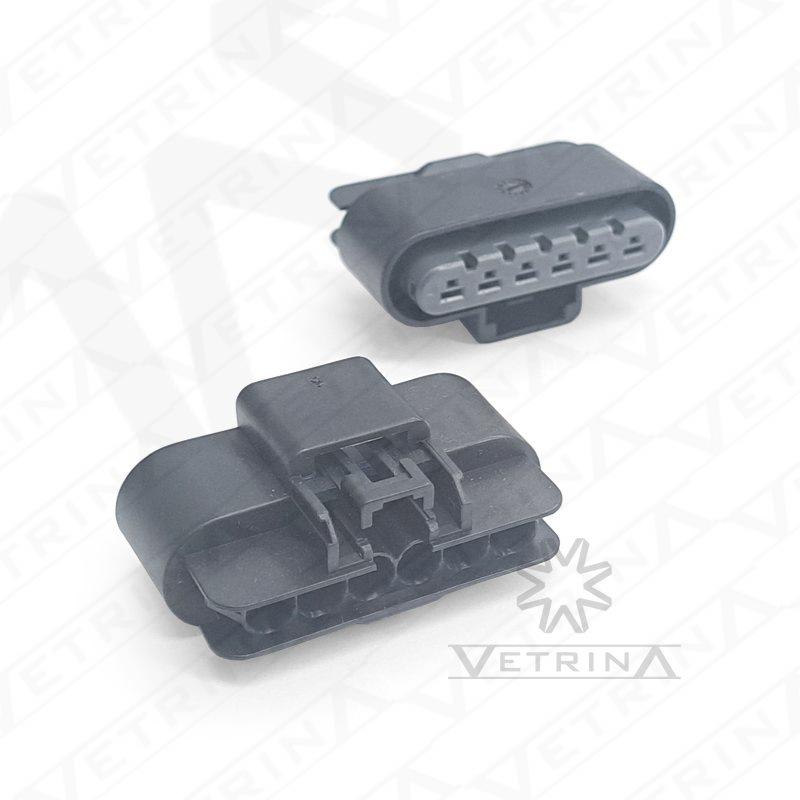 Conector fêmea selado Aptiv série GT280 de 6 vias, modelo 15326635, para chicotes elétricos automotivos de alta performance.