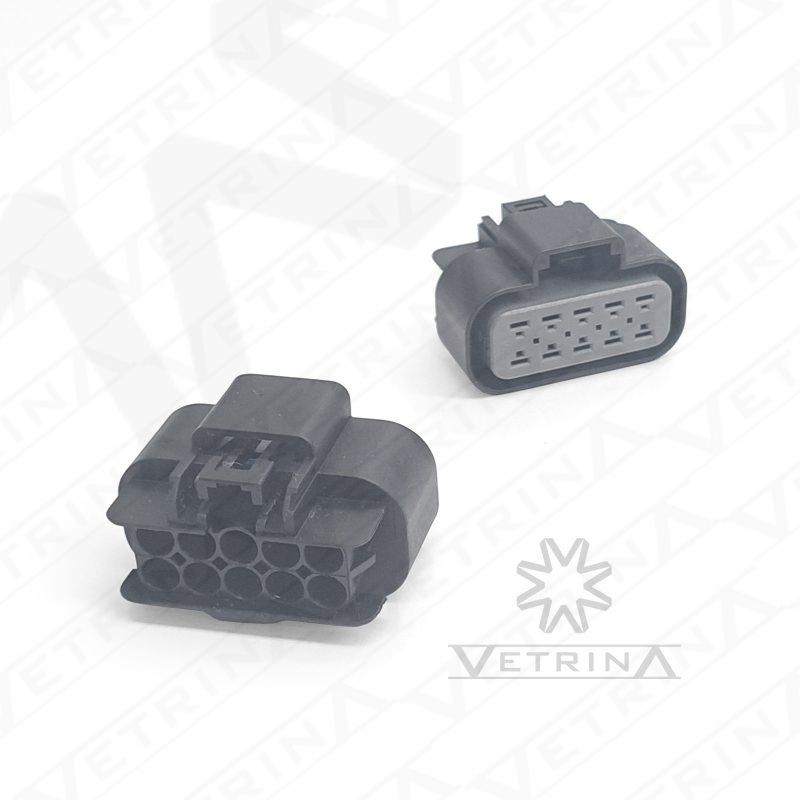 Conector fêmea selado Aptiv série GT280 de 10 vias, modelo 15326660, cor preta com vedação IP68 para aplicações automotivas.
