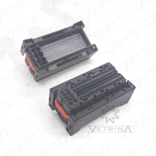 Conector fêmea de alta densidade Bosch/TE Connectivity de 94 vias, modelo 1-928-405-596, com trava de alavanca para módulos de injeção eletrônica.