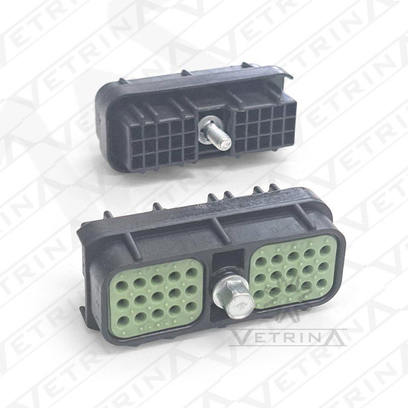 Conector fêmea selado Aptiv Metri-Pack 150 de 30 vias, modelo 15492542, cor preta para módulos automotivos.