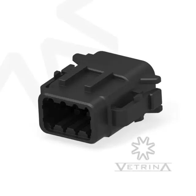 Conector 8 vias preto